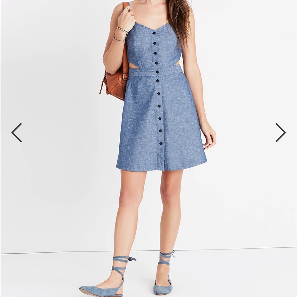 Madewell Chambray Cutout Cami Mini Dress 00